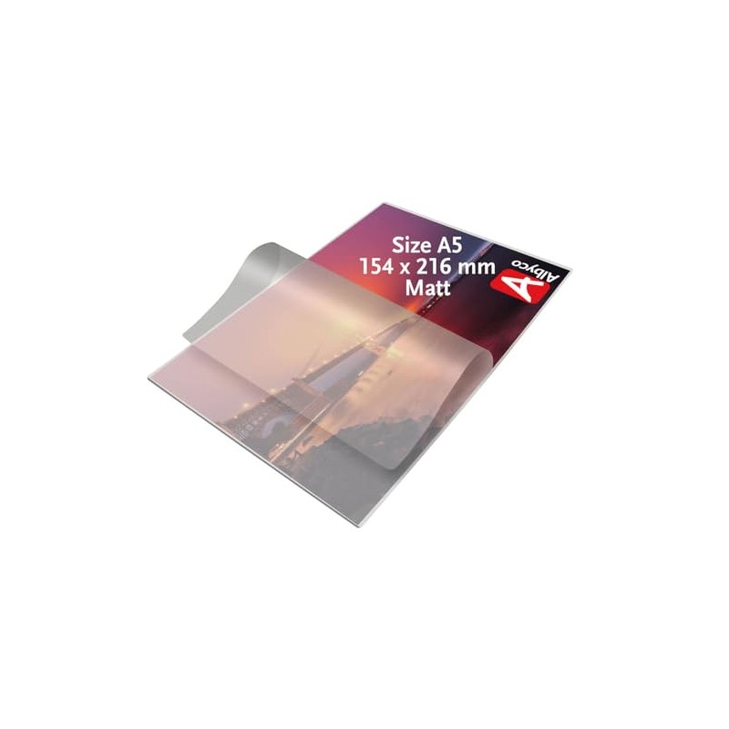 Albyco - Matte Laminating Pouches A5 Quality 160 Micron (2x80