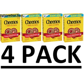 General Mills 4 PACK - Cheerios, Cereal with Whole Grain Oats, Gluten Free, 20 oz