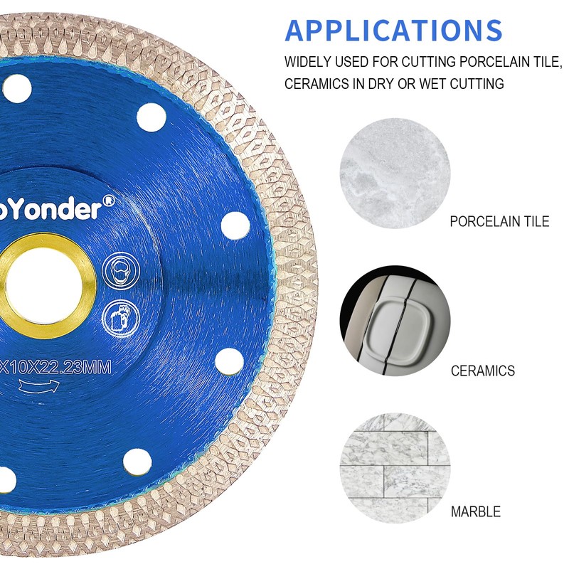 GoYonder 4.5” Diamond Tile Blade for Angle Grinder, Super Thin