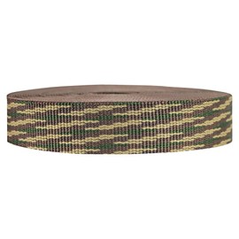 Strapworks Heavyweight Polypropylene Webbing - Heavy Duty Poly Strapping for Outdoor DIY Gear Repair, 1 Inch x 50 Yards - Woodland Camo