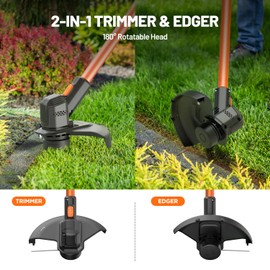 Litheli Cordless Weed Wacker 12.5 Inch, U20 Handy+ 20V String Trimmer & Weed Eater with 2.0Ah Battery, Grass Trimmer Tools for Garden, Yard and Farm