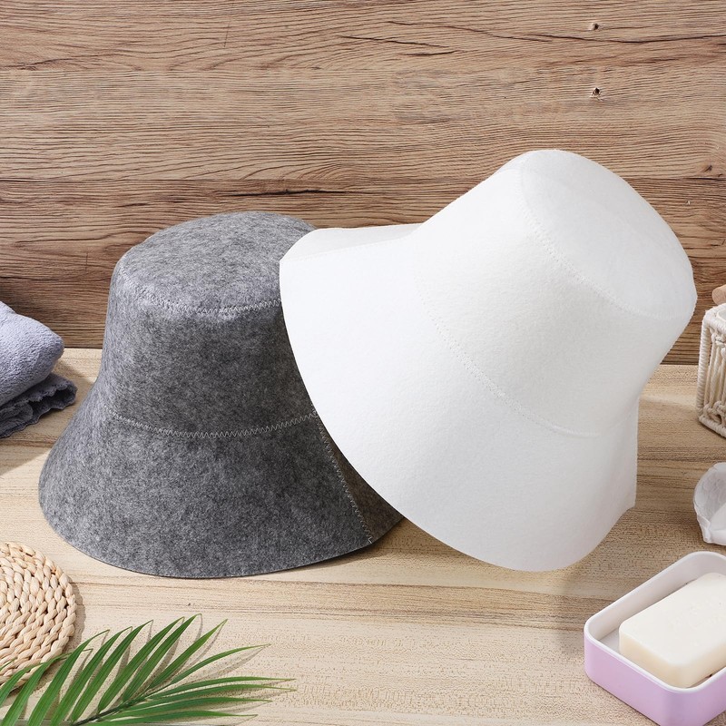 Gatuida 2 Pcs Wool Felt Sauna Hat, Original Wool Sauna