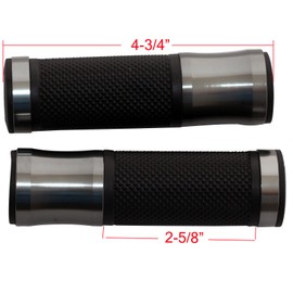 MotorToGo Red CNC Aluminum 7/8" Handlebar Open-End Rubber Gel Grips for 2004 KTM 50 Mini Adventure