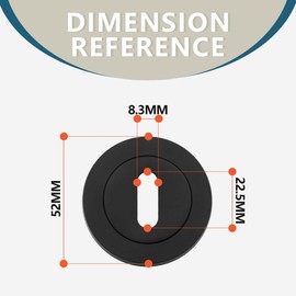 Bwintech 1 Pair 52MM Matt Black Keyhole Escutcheon Keyhole Cover