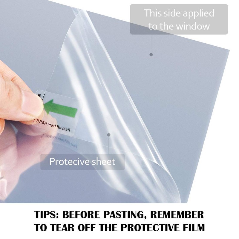 WPCTEV Window Film One Way Mirror Film Privacy Static Non-Adhesive