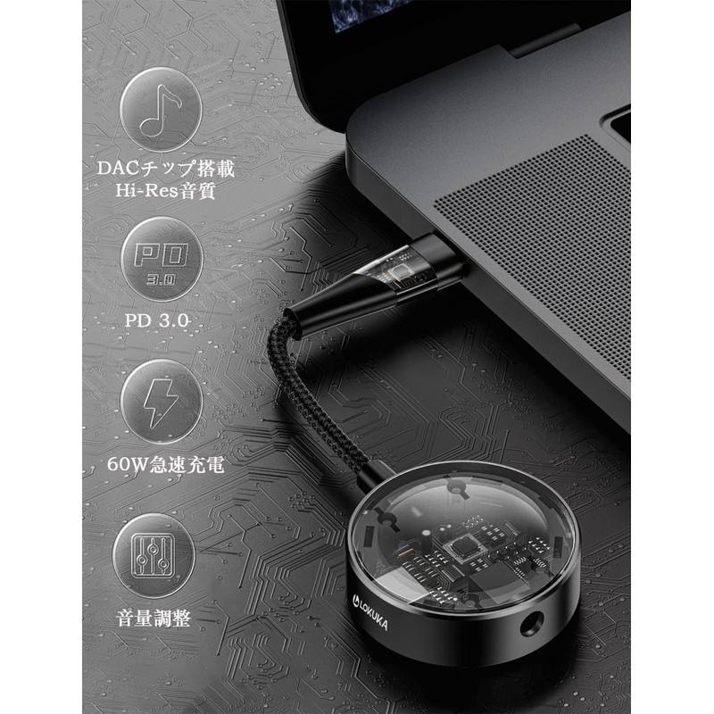 LOKUKA Type C Earphone Jack, Charging, 2 in 1 Charging,