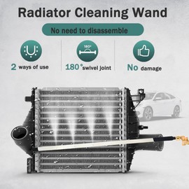 Radiator Cleaning Wand, 24 Inch Pressure Washer Wand, 4500 PSI Portable Radiator Cleaner Wand with Air Pipe Quick Connector, Valve Switch, for Car Truck Power Washer Wand, Gutter Cleaning