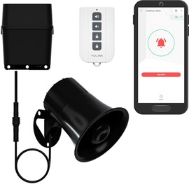 Outdoor Alarm Controller 2 and SirenFob Kit, Battery-Powered Siren/Alarm/Relay Controller, 12VDC Out, Up to 1/4 Mile Open-Air Range, 110dB Siren Included, YoLink Hub Required