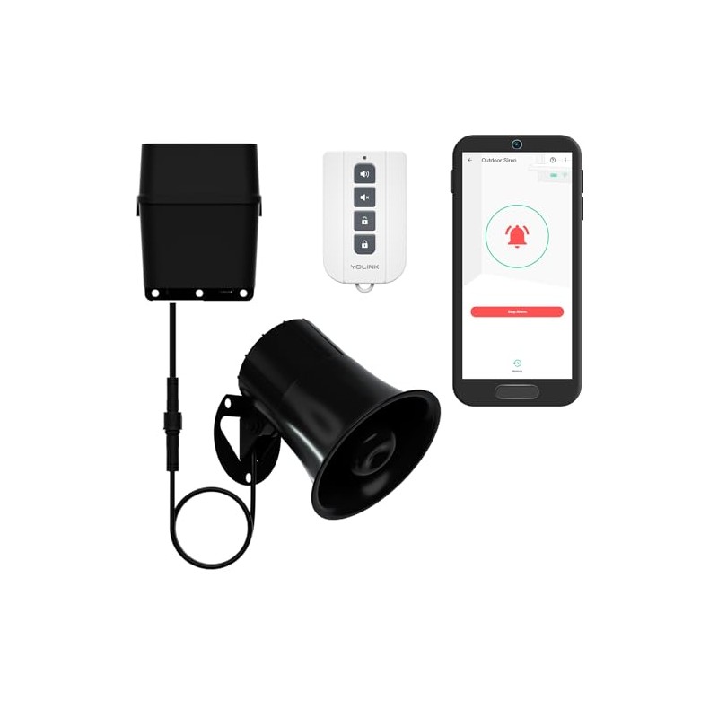 Outdoor Alarm Controller 2 and SirenFob Kit, Battery-Powered Siren/Alarm/Relay Controller,
