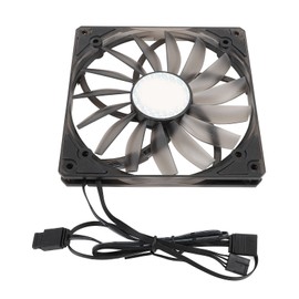 140mm PWM ARGB Fan Ultra Thin 15mm MFDB Dynamic Pressure Bearing PWM Temperature Control Support 5V ARGB Motherboard Sync Fan Speed 300‑1100RPM Black