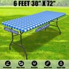 Smiry Picnic Table Cloth 2 Pack, Waterproof Elastic Fitted Tablecloths