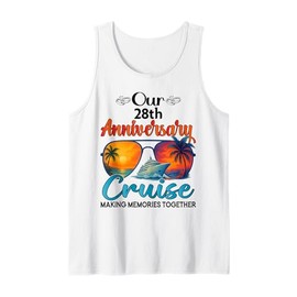 Mens Our 28th Anniversary Cruise Vacation Husband Wife Couple Tank Top