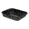Speckled Enamel Roasting Pan, 29 cm, Black and White