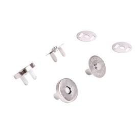 Mini Skater Magnetic Button Clasp Snaps - Closure Purses, Handbag Clothes Sewing Craft, 6-Pack (14mm, Silver)