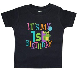 inktastic Cute First Birthday Monster 1 Baby T-Shirt 12 Months 0040 Black 337c7