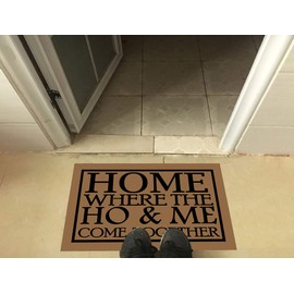 Home, Where The Ho & Me Come Together Entrance Doormat Indoor Welcome Mat Doormats Bath Bedroom Kitchen Indoor Outdoor Mats 23.6" x 15.7"