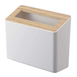 Yamazaki 5231 Tabletop Trash Can with Lid, Natural, Approx. W 8.7 x D 3.5 x H 6.1 inches (22 x 9 x 15.5 cm), Lin, Slim, Anywhere