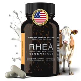 Rhea Bovine Colostrum Supplement for Women, Colostrum Capsules for Gut Health, Digestion, Bloating, Beauty, Immune Support, Bovine Colostrum for Humans, Colostrum Pills (60caps)