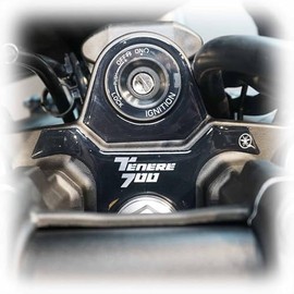 labelbike - Sticker 3D Motorcycle Steering Fork Plate Protection and Decoration in Resin Compatible with Yamaha Tenere 700 2019-2025 Colour Black