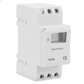 THC15A 220‑240VAC 20A DIN Rail Timer Switch, Digital Programmable Switch with Repeat Programs for Streetlight, Neon Light, Water Heater, Air Conditioner, and Broadcasting