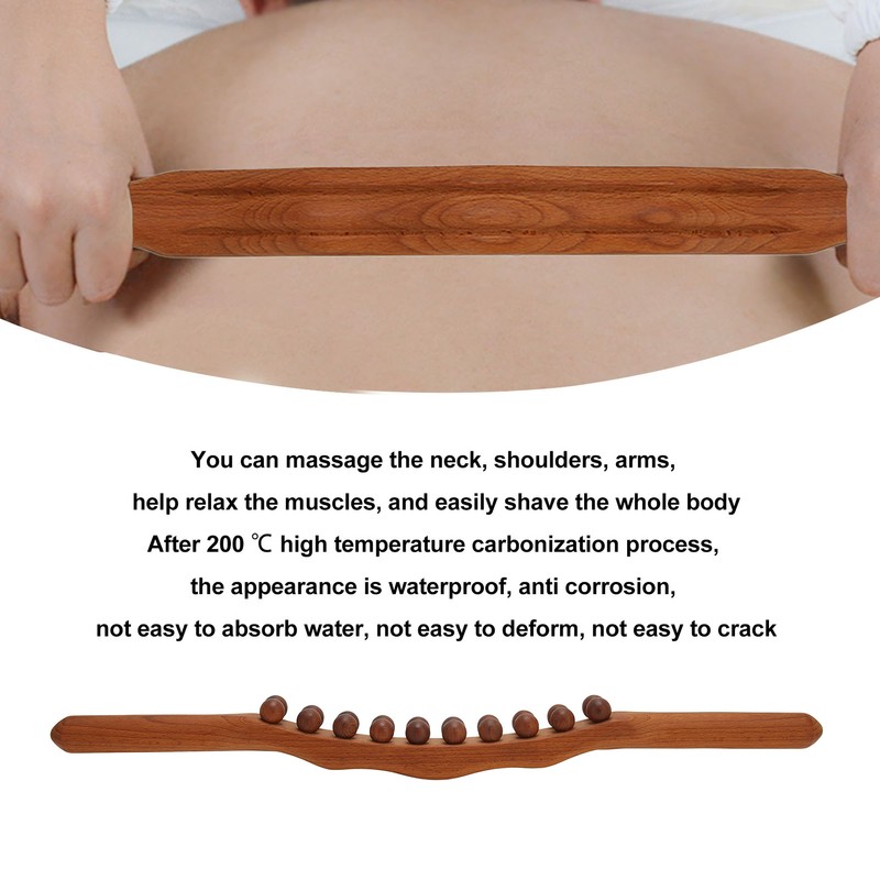 20 Bead Wood Massage Stick Full Body Universal Ergonomic Scraping