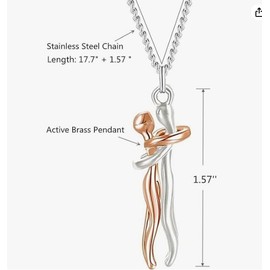 Hug Necklace for couples necklaces for him and her Affection link collar de abrazo eterno Couples necklace hugging promise necklace for him Unity necklace hug necklace for women Valentine