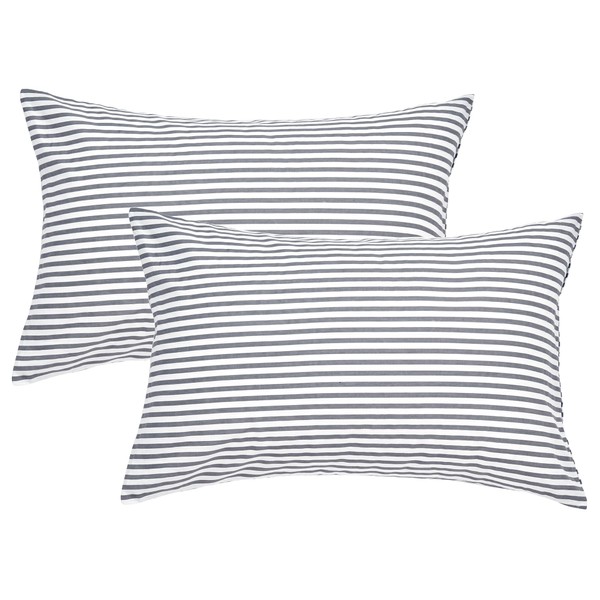 JELLYMONI 100% Natural Cotton Plaid Standard Pillowcases Set, 2 Pack