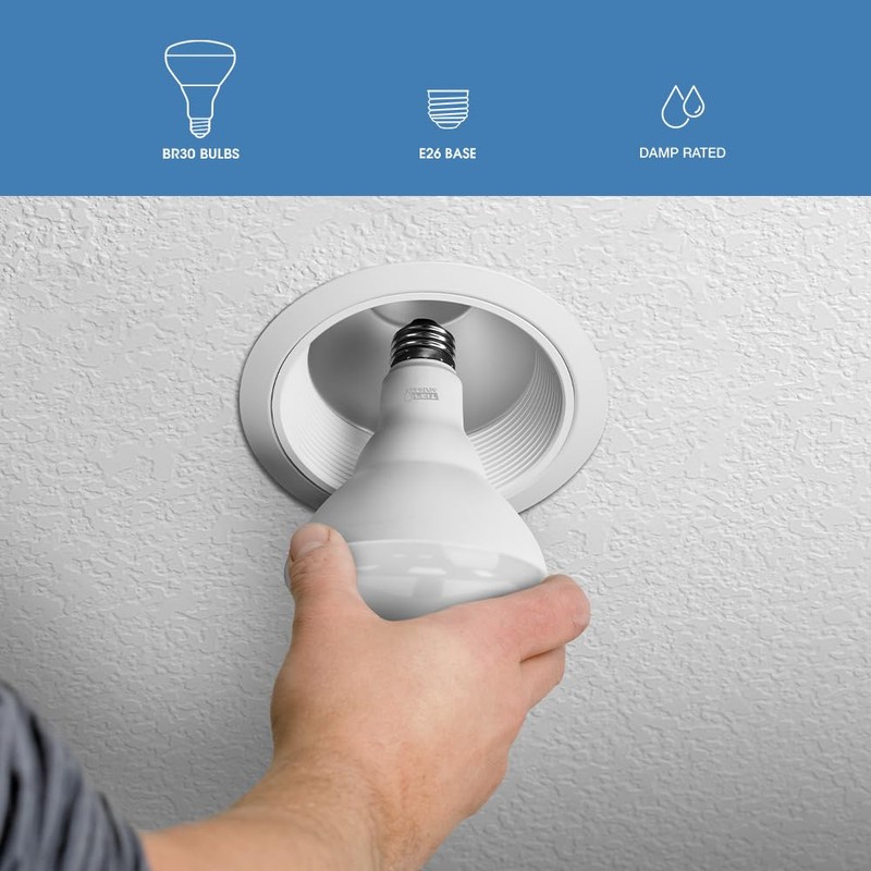 Feit Electric BR30 LED Light Bulb, 65W Equivalent, Dimmable, 650