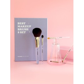 [Picasso Collezioni] Best makeup brush set of 5 (cylindrical case purple gift) / [피카소꼴레지오니] 베스트 메이크업 브러쉬 5종 세트(원통케이스 퍼플 증정)