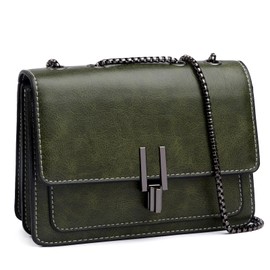 Travistar Crossbody Bag for Women Small - Trendy Leather Cross Body Shoulder Bags Chain Handbags Purse Elegant Satchel Designer Evening Cute Clutch Purses with Adjustable Strap Green