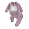 Toddler Baby Girl Clothes Long Sleeve Letter Print Sweatshirt and
