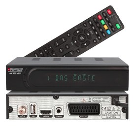 RED OPTICUM AX 300 VFD Sat Receiver I Digital Satellite Receiver HD TV with Alphanumeric Display - DVB-S2 - HDMI - SCART - USB 2.0 - Coaxial Audio