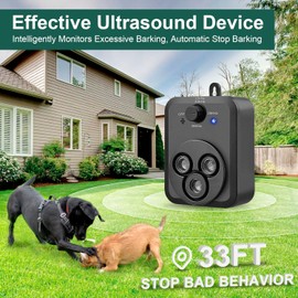 Anti Barking Device, Auto Dog Barking Control Devices with 3 Modes, Rechargeable Ultrasonic Bark Box Dog Barking Deterrent Devices, Effective Stop Barking Dog Devices Safe for Indoor Outdoor Dogs