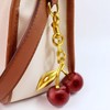 Quadafy 18K Gold Plated Cherry Keychain, Cherry Purse Charm Made