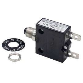 1pc KUOYUH 98 Series 125/250VAC 32VDC 50/60Hz Push Button Manual Reset Thermal Overload Circuit Breaker with Transparent Waterproof Dust Cap 3-70A (12A 1pc)