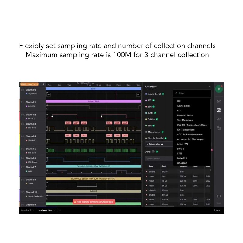 Logic Analyzer USB 16 Channel 100M Maximum Sampling Rate with