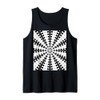 Starlight Beam With Dovetail Pattern Black On White Tank Top