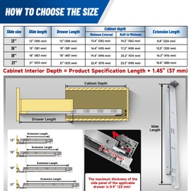 meite Soft Close Undermount Drawer Slides 12 Inch -21 Inch - Full Extension Ball Bearing Drawer Slides with Zinc Plated Finish Heavy Duty for Cabinet Furniture, 1 Pair (15 Inch Drawer Slides)