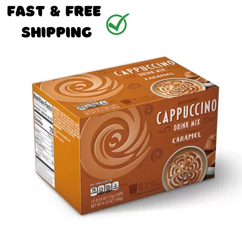 BARISSIMO Caramel Cappuccino K Cup Pods for Keurig 12 PK
