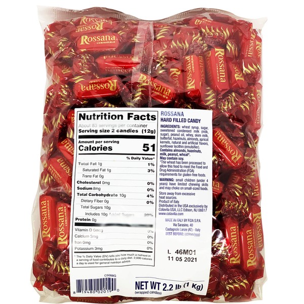 Fida Rossana Hard Filled Candy Wrapped, 2lb