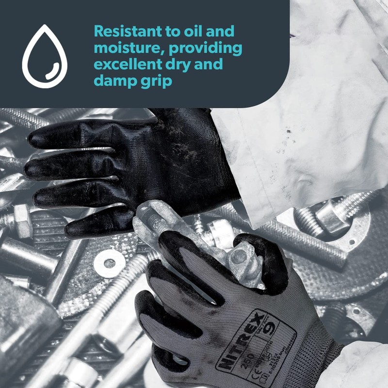 Nitrex 250 Work Gloves - General Handling Safety Gloves, Abrasion
