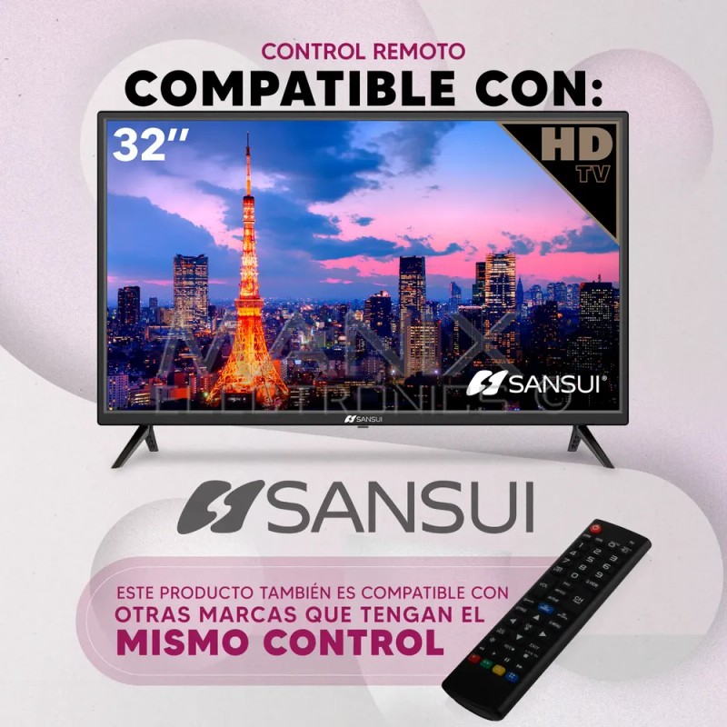 Divitech® - Control Remoto Compatible Con Sansui Android 4k Smart
