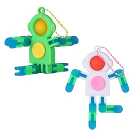 HAZMA 2 Stück Roboter Spinner Kinder Erwachsene Set, Fidget Spinner,DIY Verformbare Spinning Schreibtisch Spielzeug,Leuchtend, Transformiert, Für Party Gunst, Klassenzimmer Geburtstagsfeier