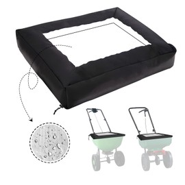 JYLBHYZI Broadcast Spreader Cover with Durable PVC Clear Window,420D Waterproof Fertilizer Spereader Cover fit Scotts Mini Spreaders for Lawns and Most Brands Lawn Spreader(Black,21.65X16.1 Inches)