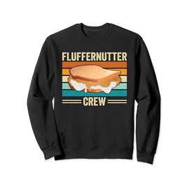 Peanut Butter Sandwich Funny Retro Creamy Fluffernutter Crew Sweatshirt