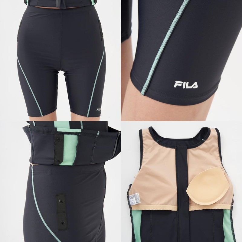 Fila 3132025 Women's Tankini Set, Full Zip Tankini, Top and