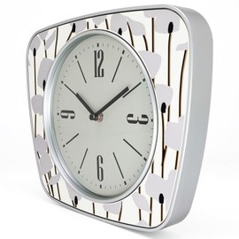 LOMANDA 9 Inch Wall Clocks for Living Room Decor - Retro Clock - Square Clock - Kitchen Clock - Office Clock - Vintage Clock Decorative -Painterly Pedals