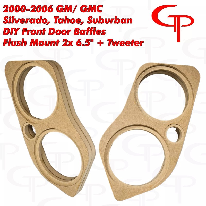 Silverado Tahoe Front Door Pod Baffles Flush 2x 6.5" +