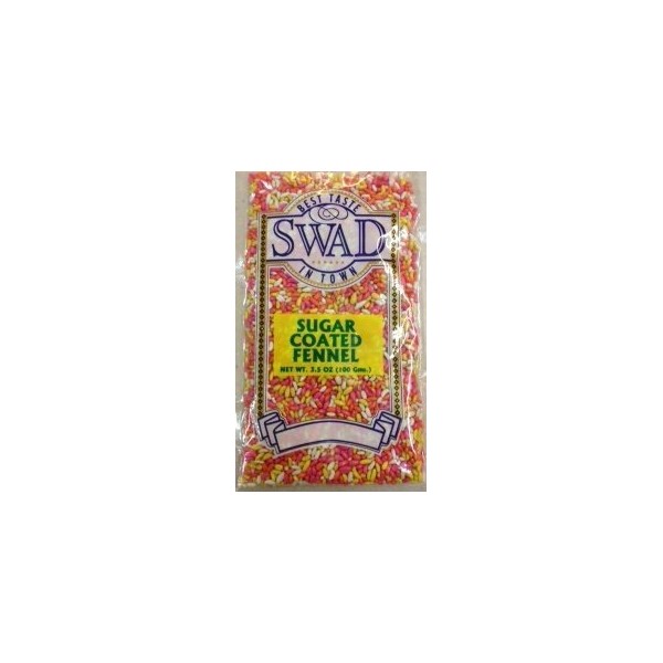 Swad Sugar Coated Fennel Seeds -3.5oz- Indian Grocery, spice, Multi-color