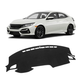 KUST Car Dashboard Cover Mat for Honda Civic 2016-2021 Left Hand Driving Non-Slip Dashboard Mat Pad Interior for Honda Civic Accessories Custom Fit Dash Mat Sunshade Windshield Glare Black